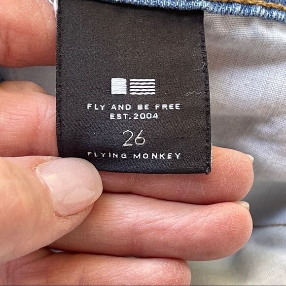 Flying Monkey Rose Embroidered Denim Bootie Shorts - 26 - Picture 7 of 11